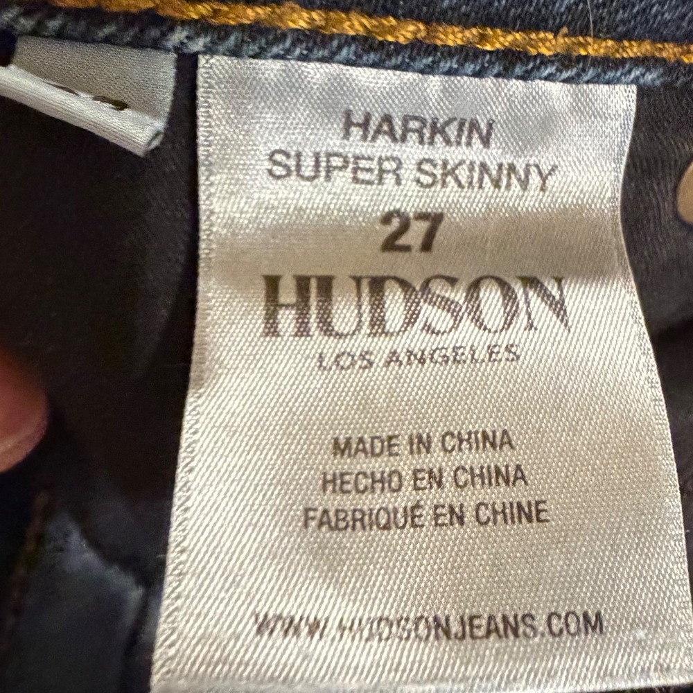 Hudson Harkin Super Skinny Jeans Dark Wash Indigo Denim Womens Boho Blogger 27 - Picture 4 of 4